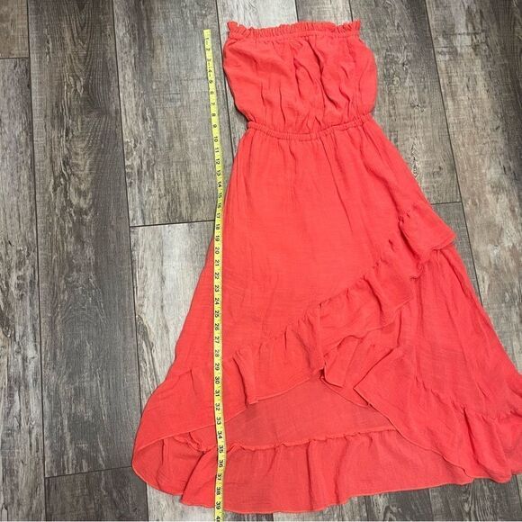 Mod Modele Coral Strapless High Low Ruffled Dress Size Small - Picture 6 of 13